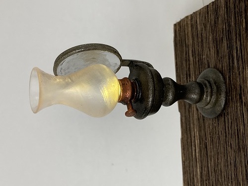 Lampada a petrolio lunga con riflettore - 3,5 V - per statue cm 20